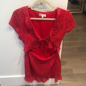 By the Way Brand Red with White Polka Dots Dress